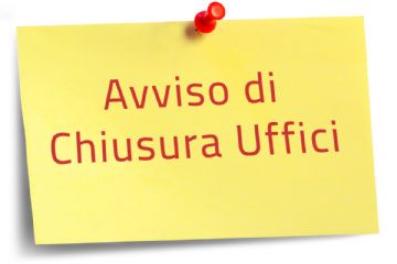 Marted&#236; 14 ottobre chiusura pomeridiana degli uffici amministrativi di Via Repubblica 124 e 140
